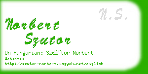 norbert szutor business card
